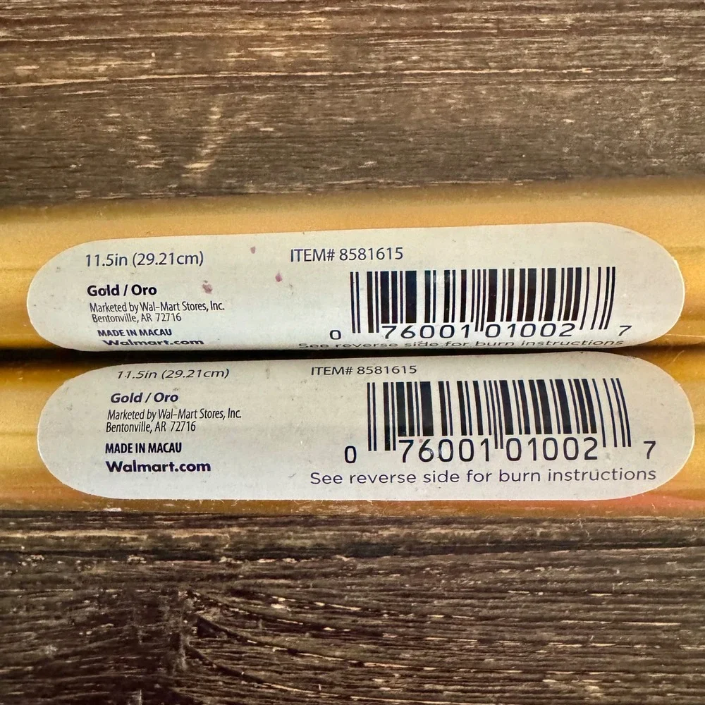 NOS Studio Nova Walmart Metallic Taper Candles Gold Silver 12